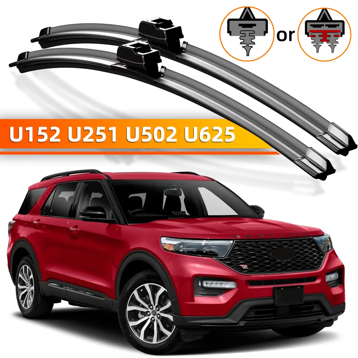 2PCS Frontscheibe Scheibenwischer Geeignet Für Ford Explorer 2001-2024 Windschutzscheibe Fenster Zubehör 2005 2010 2015 2016 2019 2022