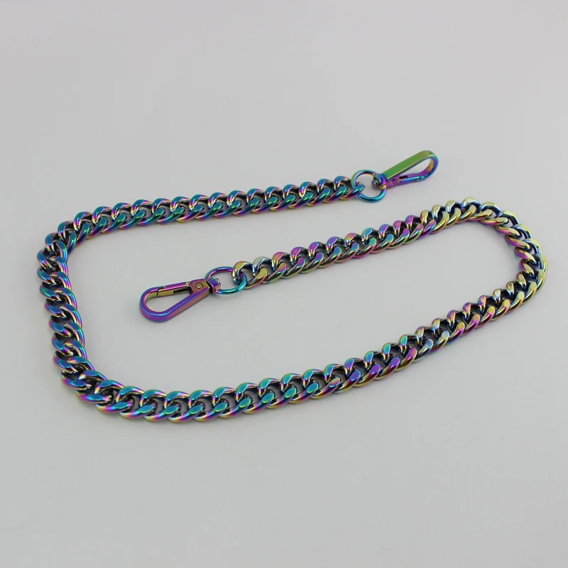 1 peça 13mm anodizado iridescente arco-íris corrente de alumínio para bolsas femininas bolsa carteiras cinta longa corrente