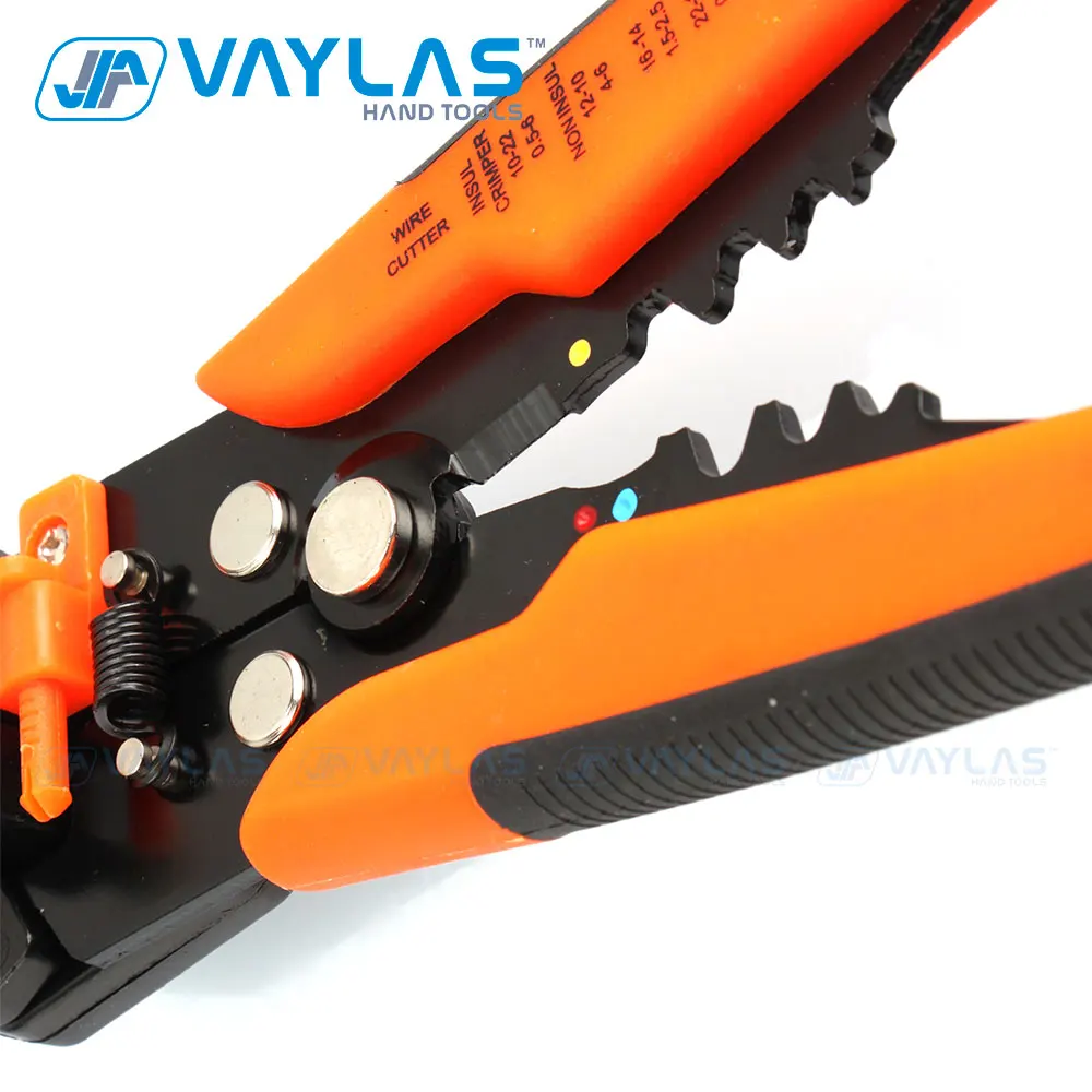 VAYLAS 5 in 1 Auto Wire Stripper Crimper Cable Cutter Self-Adjusting with Cushion Handle Grip Multifunctional Stripping Tools