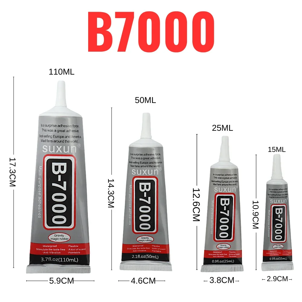 15ML 25ML 50ML 110ML SUXUN B7000 Glue Clear Contact Phone Repair Adhesive Glass Plastic  Universal DIY Glue B-7000