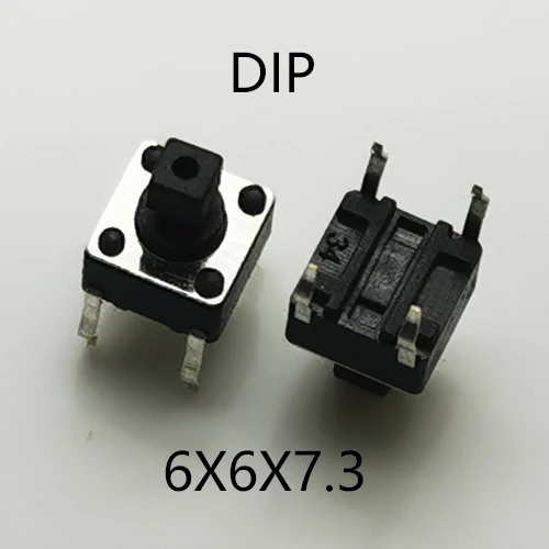 50Sets 6X6x7.3 Adding Caps H=8.5/8.7/9.8mm 4Pin DIP SMT Momentary Tact Button Tactical Keyboard Mini Push Button Press Button