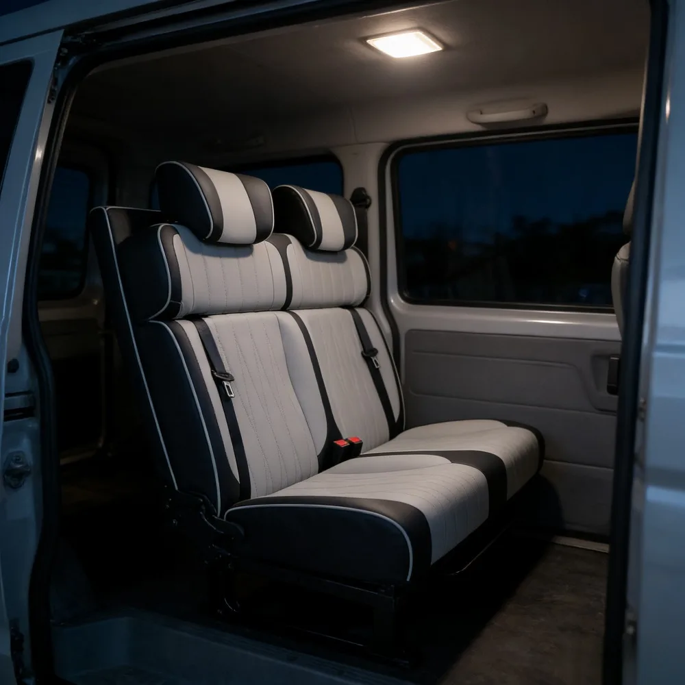 Adjustable Comfort Custom Single PU Leather Seat with Folding Van Seat for RV Copilot Modification for Campervans & Motorhomes