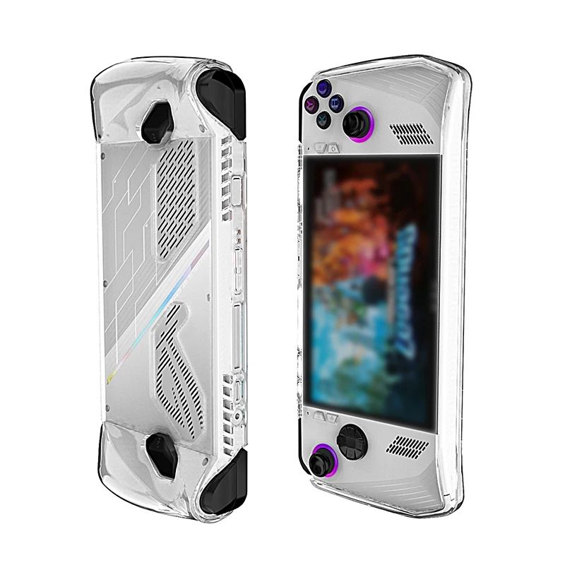 Funda de piel ergonómica, accesorios de juego para Asus ROG Ally, funda protectora trasera de silicona transparente para consola de juegos