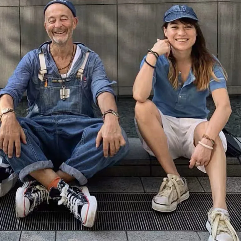 Spring and Autumn American Blue Amikaji Washed Water Used Denim Multi Pocket Jumpsuit Strap Pants Male