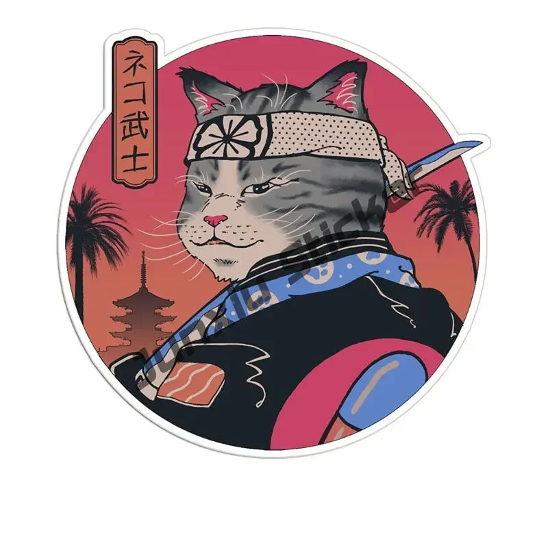 مضحك اليابانية الساموراي ملصق الرسومات الثقافة اليابانية المحارب النينجا بوشيدو ملصق الفينيل مقاومة للخدش ملصق سيارة الملحقات