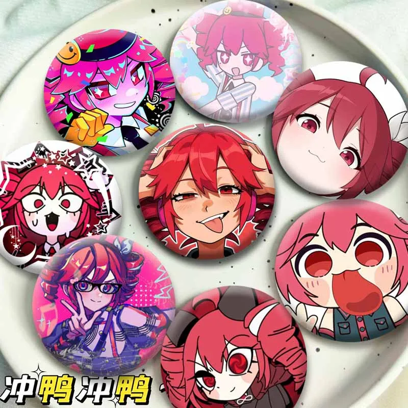 Cute Virtual Singer Kasane T-Teto Badges Cartoon Cosplay Button Brooch Jewelry Accessories DIY Hat Bag Lapel Pins Friend Gifts