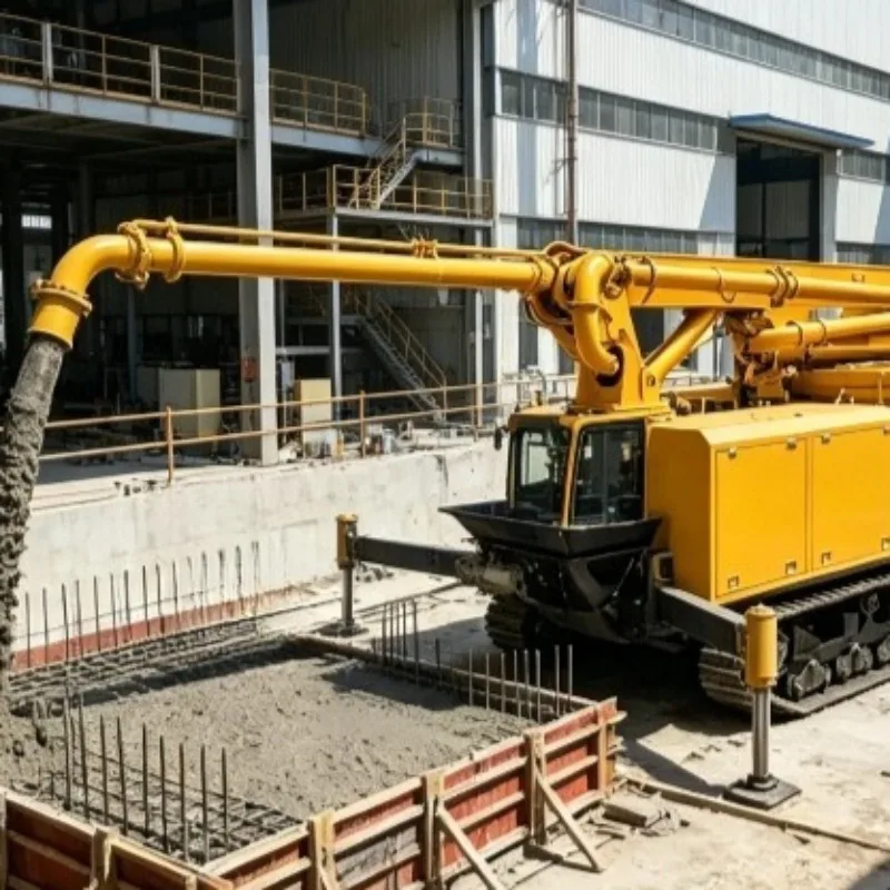 FOB Price Hydraulic Track Mounted Concrete Mixer With Stretchable Boom Pump Uniform Mixing And Long Distance Conveying Capacity