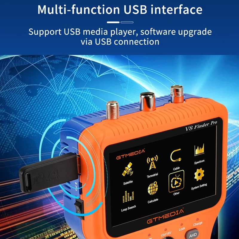 2025 Nuovo GTMEDIA V8 Finder 2 Pro Meter Satellite Signal Finder DVB-S2X/S2/S/T2/T/C/ATSC-C H.265 Calcola Supporta 2.4G