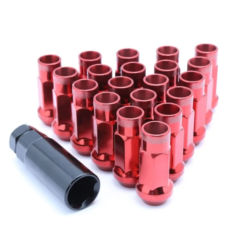 M12x1.5 Alloy Wheel Lug Nuts Extended Tuner Wheel Lock Nuts Bolts Caps For Auto Wheel Replacement Hardware