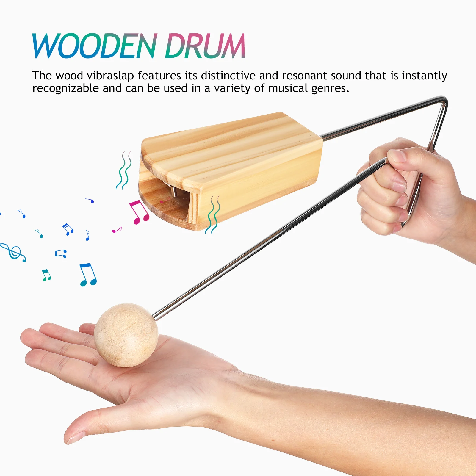 

Wood Vibraslap Percussion Instrument Unique Resonant Sound Durable Premium Construction For Band Latin Music Rhythm Portable