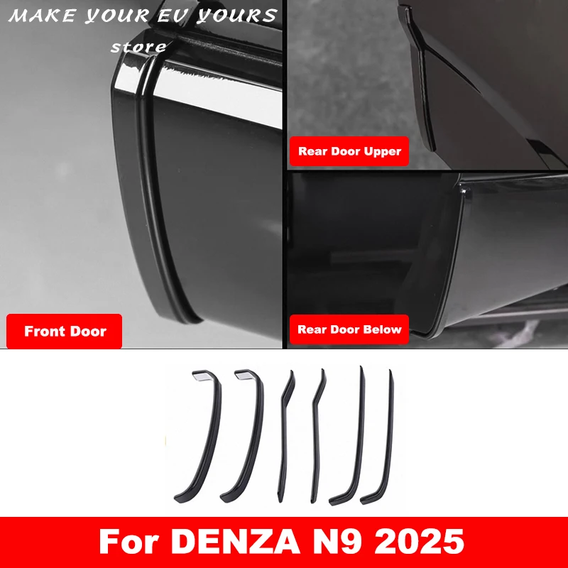 

For DENZA N9 2025 Rear View Mirror Car Door Anti-collision Strip ABS Paint Body Anti Scratch Sticker Modification Accessory