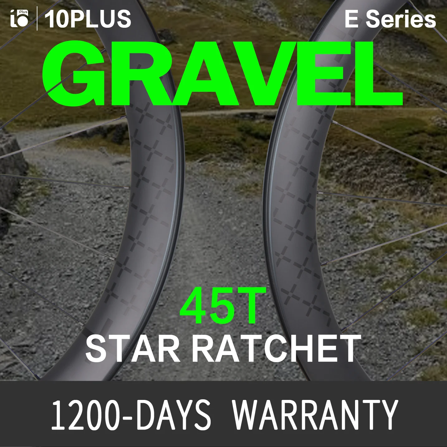 10PLUS E Series Gravel Carbon Wheelset 700C Tubeless Disc 45T Ratchet Ceramic Bearing Center Lock