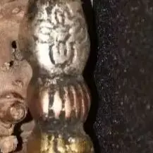 

6"Xizang Folk Collection Old Bronze Gilded Buddha Head Vajra Head Skull Vajra Phurpa Pendant Amulet Dharma Town house