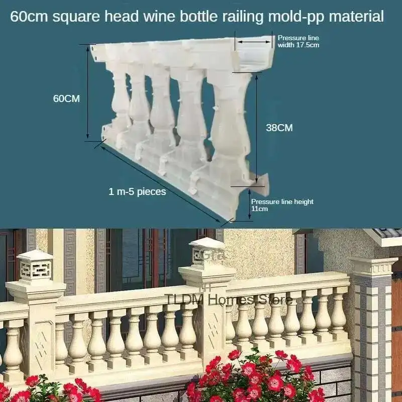 European Roman Column Railing Mold for Villa Garden Buildings Mold Home Balcony Cast-in-place Cement Garden Fence Railing Mold