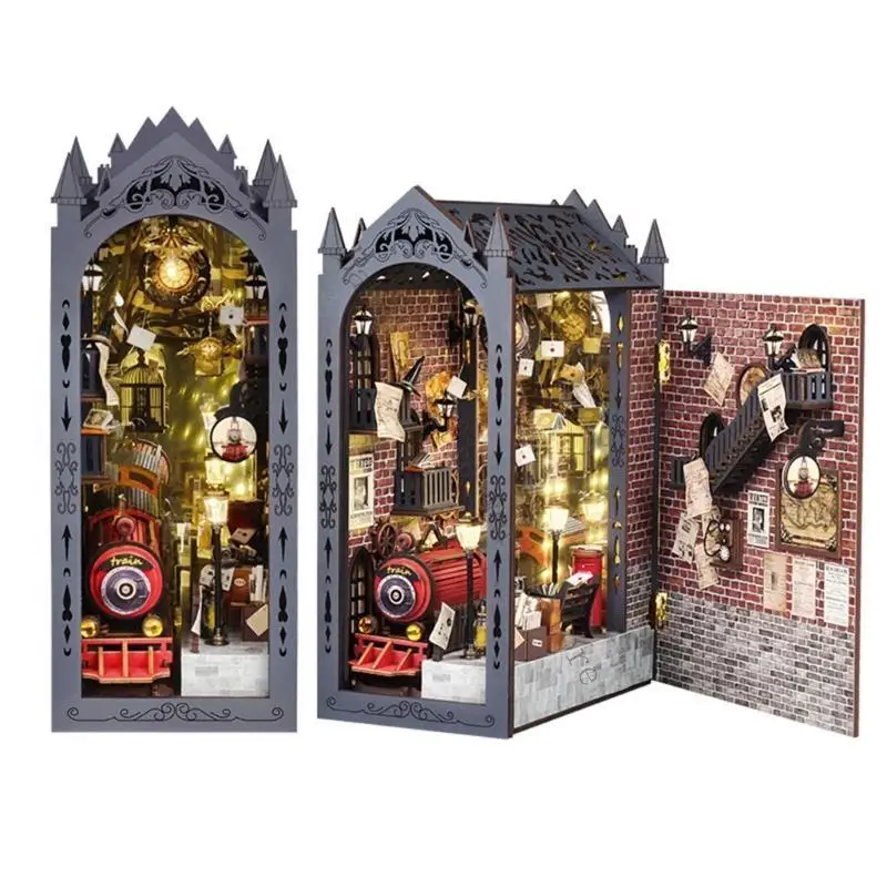 

Wooden DIY Model Set LED Light Miniature Landscape Project For Hands On Learning And Room Decor B2EB