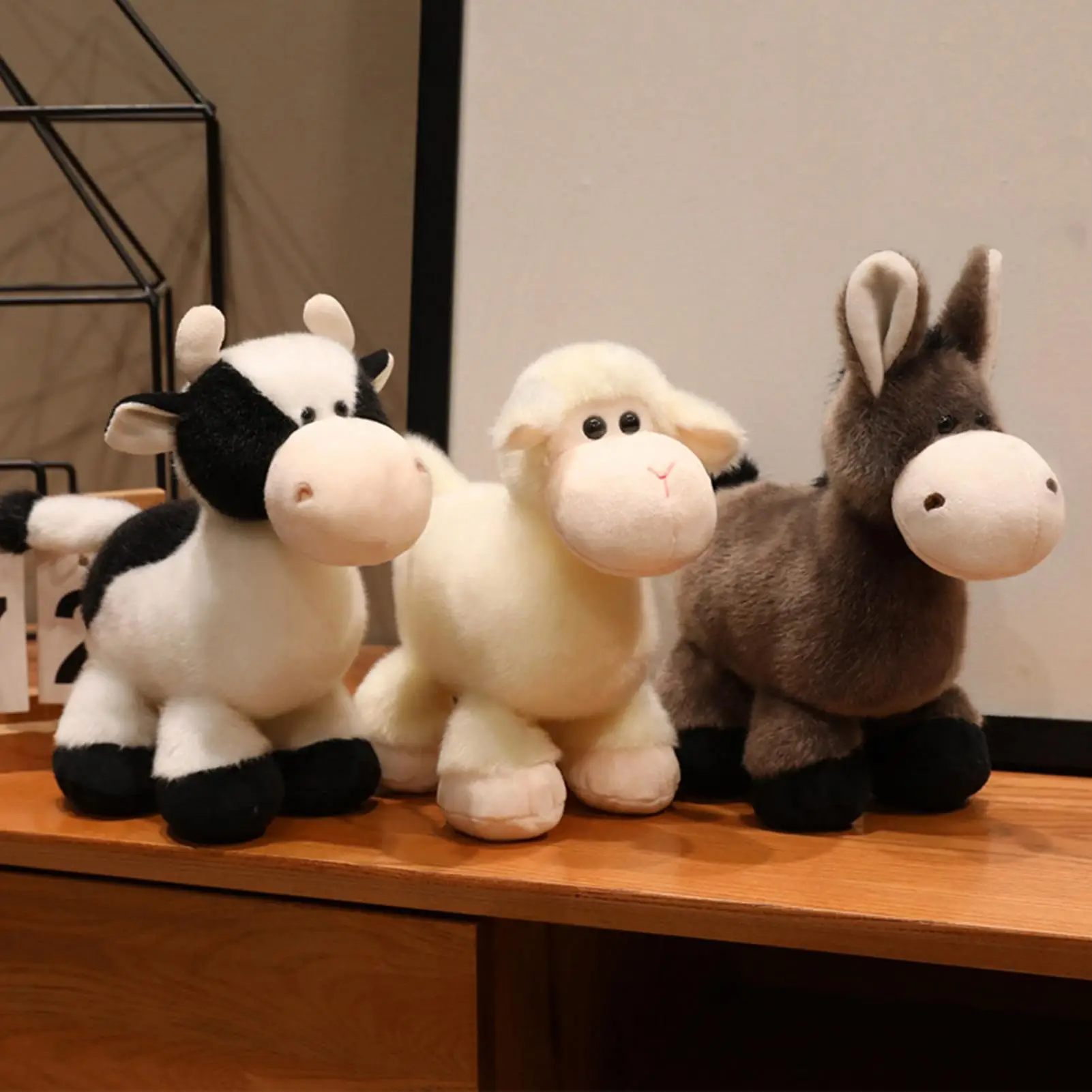 Stuffed Animals Soft Cute Sheep Cow Educational Home Decoration Farm Animal Doll Toy for Bedroom Living Room Couch Car Boys