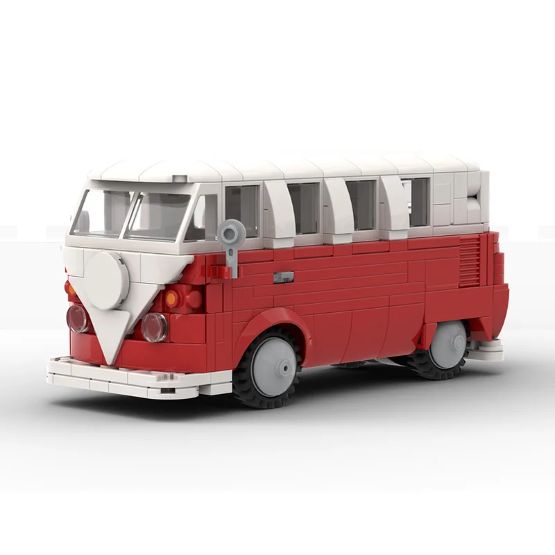 City Car Model MOC Building Bricks T1 Van-Type Multi-Functional Vehicle Modular Technology Children Holiday Gifts Assemble Toys
