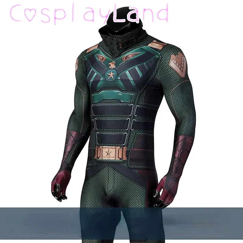 The Boys Season 3 Payback Soldier Boy Cosplay Costume Suit Ben Printing Stretchy Jumpsuit Helmet Soldier Boy Spandex Bodysuit view 3