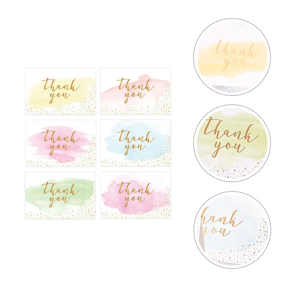 

12Pcs Thank You Cards Greeting Cards Watercolor Design Ideal for Thanksgiving Invitations Blessing Message Paper Decoration DIY