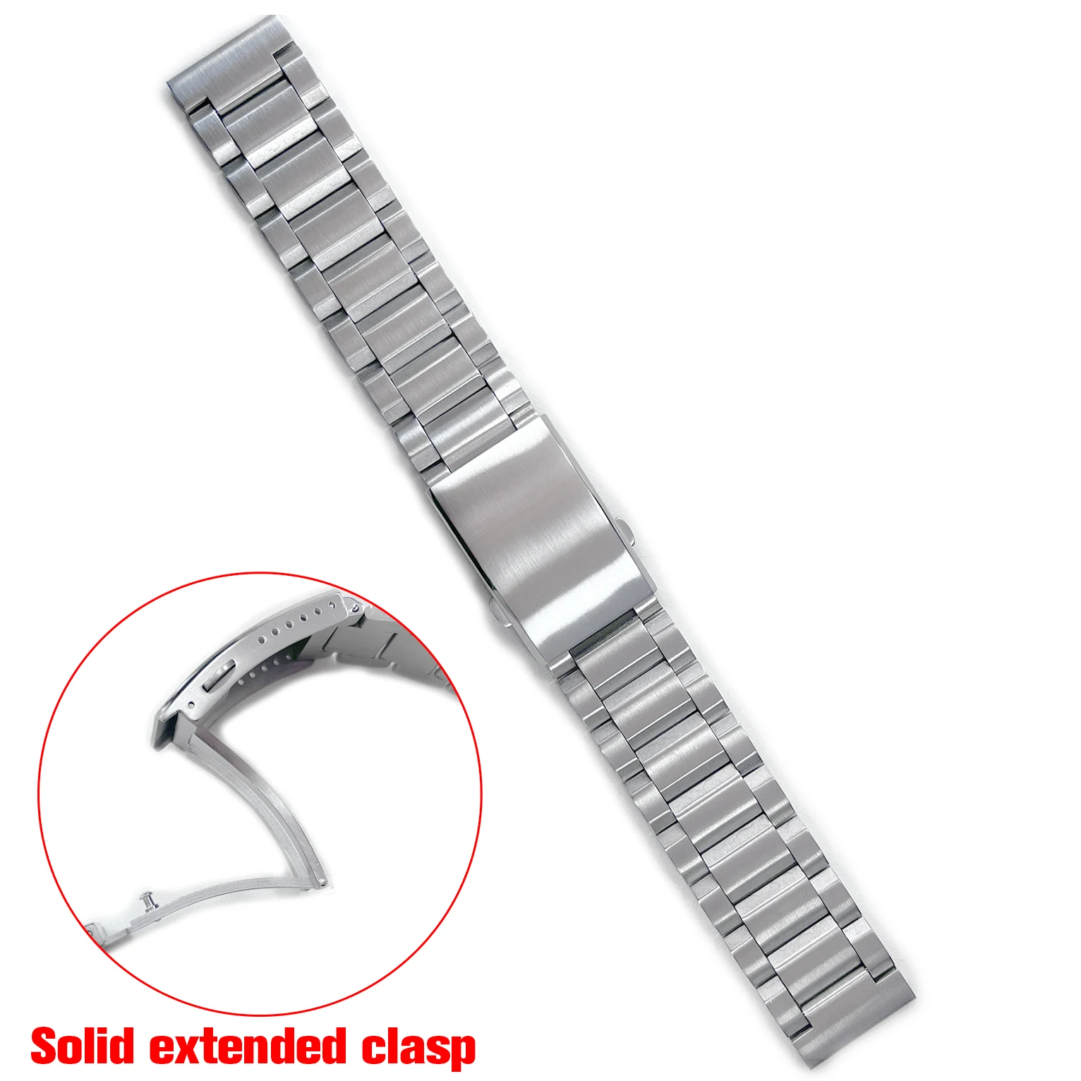 18mm 20mm 22mm Solid Stainless Steel Strap for Seiko SKX007 Extended Fold Clasp Luxury Watch Band Metal Silver Brushed Bracelet