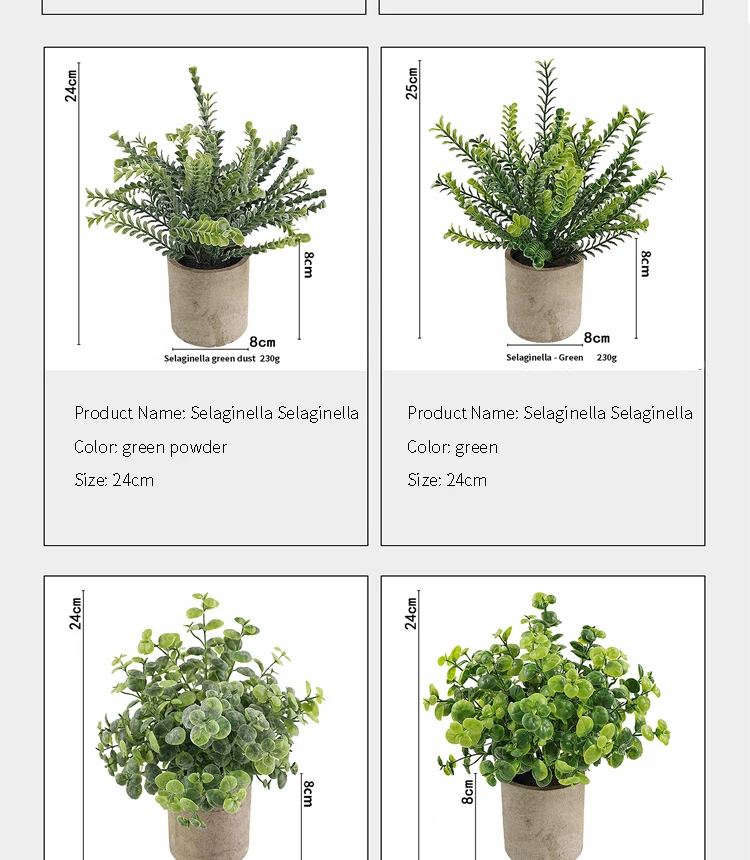Künstliche Pflanze Topf Eukalyptus Pflanze kleine gefälschte Blume Bonsai mit Topf Mini Pflanze Desktop Office Home Restaurant Dekoration – Detail 9