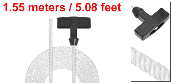 6mm Dia 1.55m Nylon Recoil Pull Cord Starter Rope with Handle for 178F 186F Lawn Mower Trimmer Chainsaw Engine Part Garden Tools