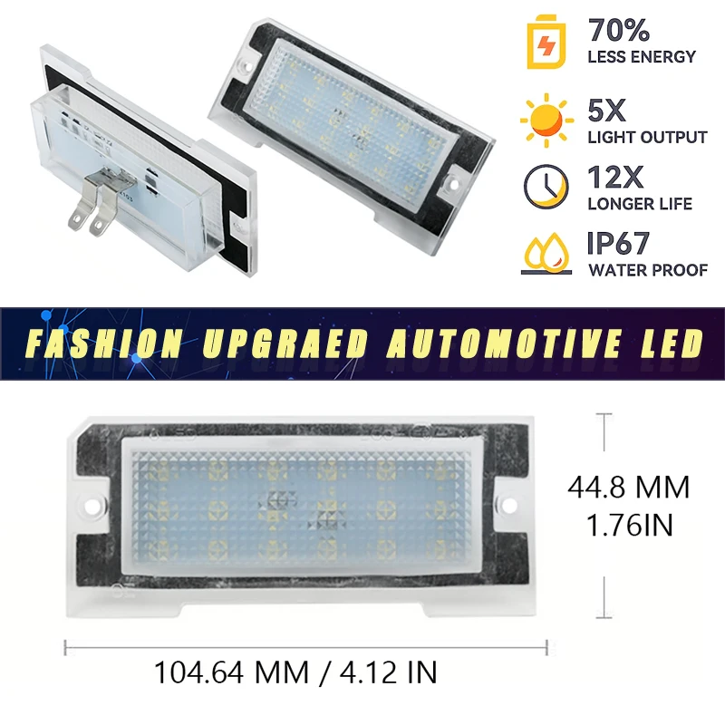 1Pcs Canbus LED License Plate Lights For Land Rover Freelander MK1 L314 1997-2006 Car Rear Number Lamp 18SMD White OEM#XFC100540