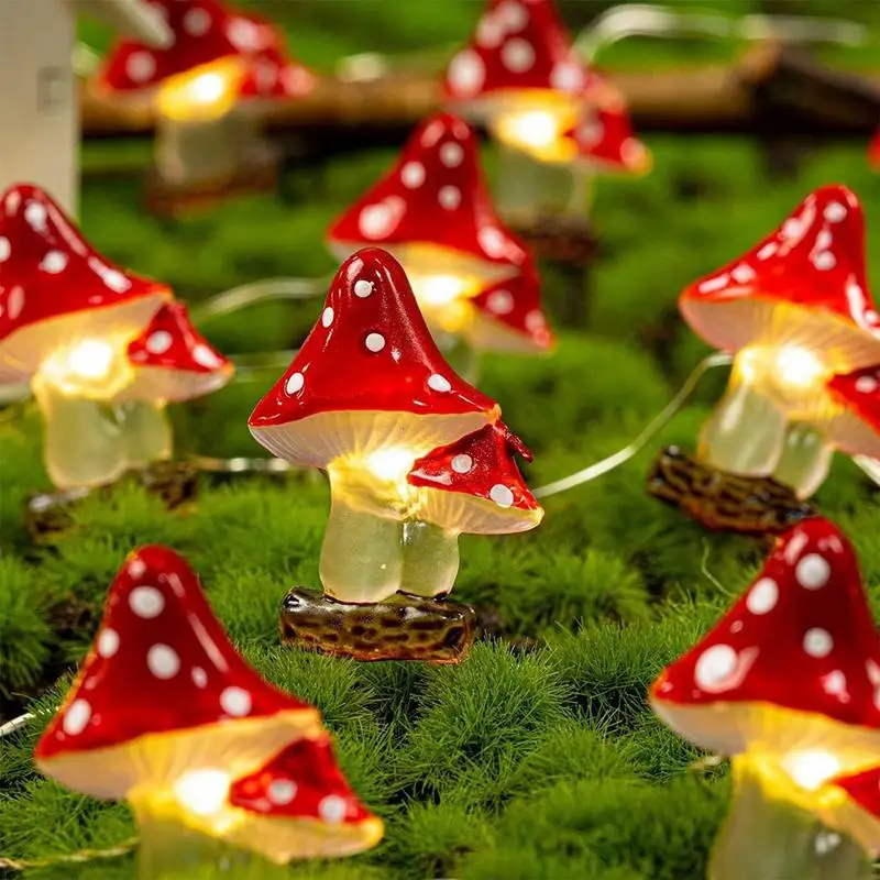 

Mushroom Fairy Lights Battery Powered LED Light Christmas Lights Mushroom Decor High Brightness Fairy Lights Home Decor Lights