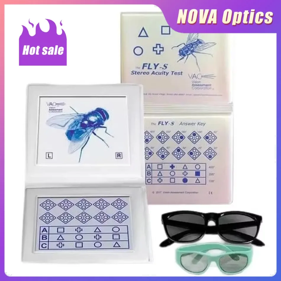 Nova Optical Equipment Optometry Stereo Fly Vision Test (SO001) for Evaluation of Gross Stereopsis and Fine Depth Perception