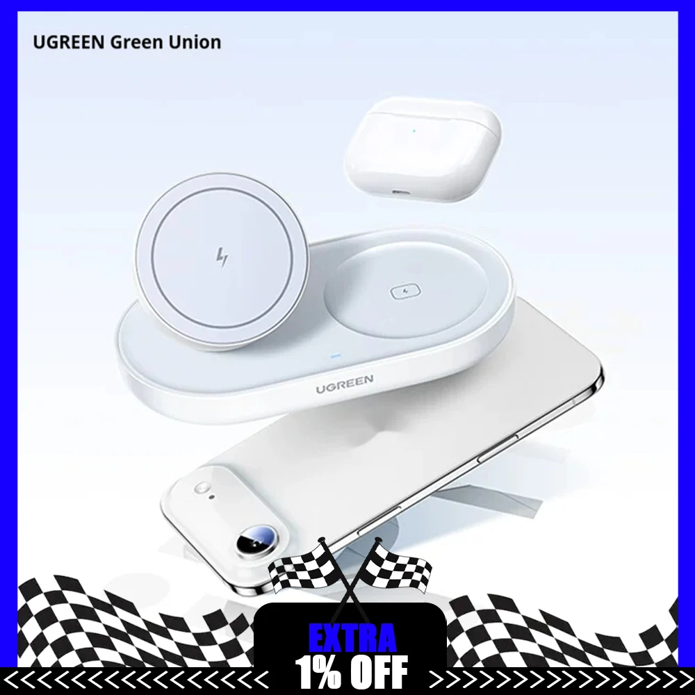 ugreen-w501-qi磁気ワイヤレス充電器ブラケットデスクトップ2-in-1垂直magsafeインテリジェントトリプル温度制御