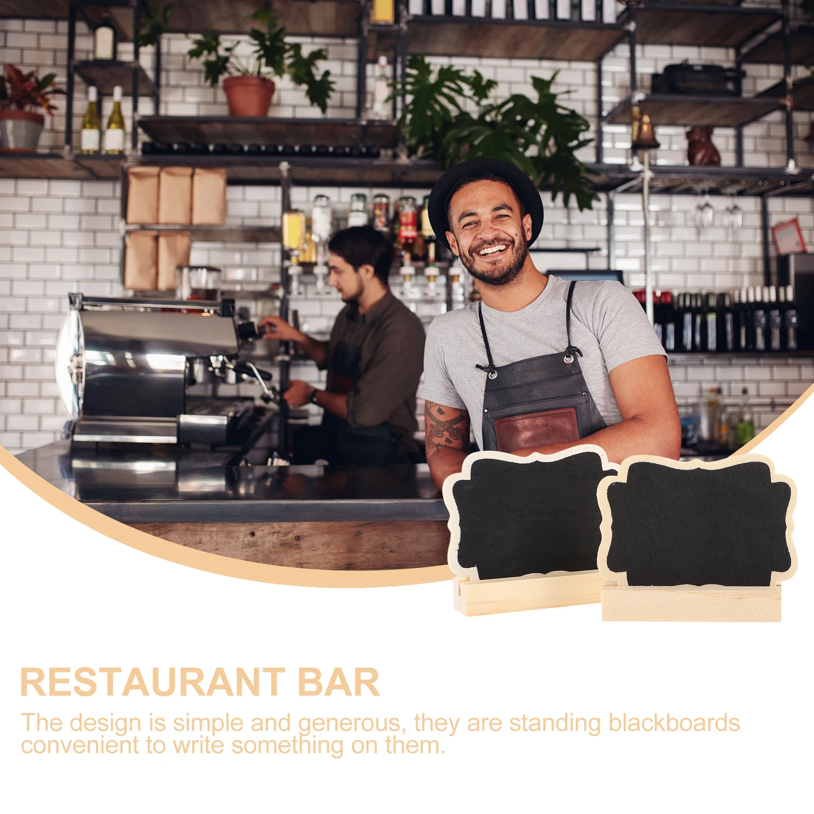 

10 Pcs Mini Chalkboard Wooden Blackboard Thick Sturdy Wood Foldable St Reusable Dining Room Wedding Cafe Restaurant