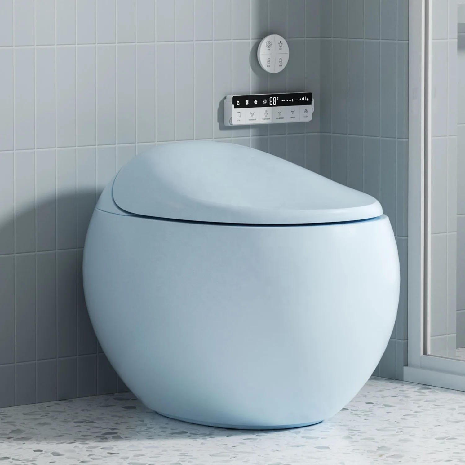 

2025 Egg Smart Toilet Bowl Luxury Bidet Tankless Flush S-Trap One Piece with Auto Open Lid and Remote Control Included