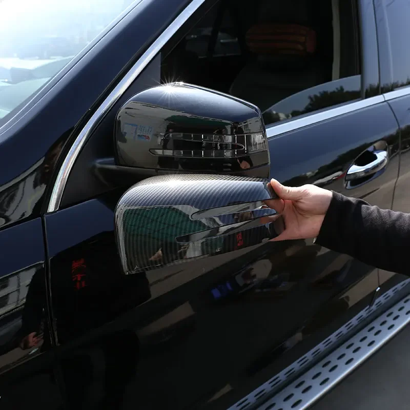 

For Mercedes Benz ML GL GLE GLS W166 X166 ABS Carbon Fiber/Black Car Side Rearview Mirror Cap Cover Sticker Car Accessories