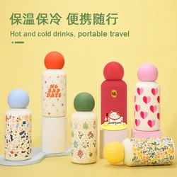 350ML Mini Thermos Cup For Children,Stainless Steel Vacuum Flasks,Printed Drinkware,Student's Water Bottle For Camping And Sport