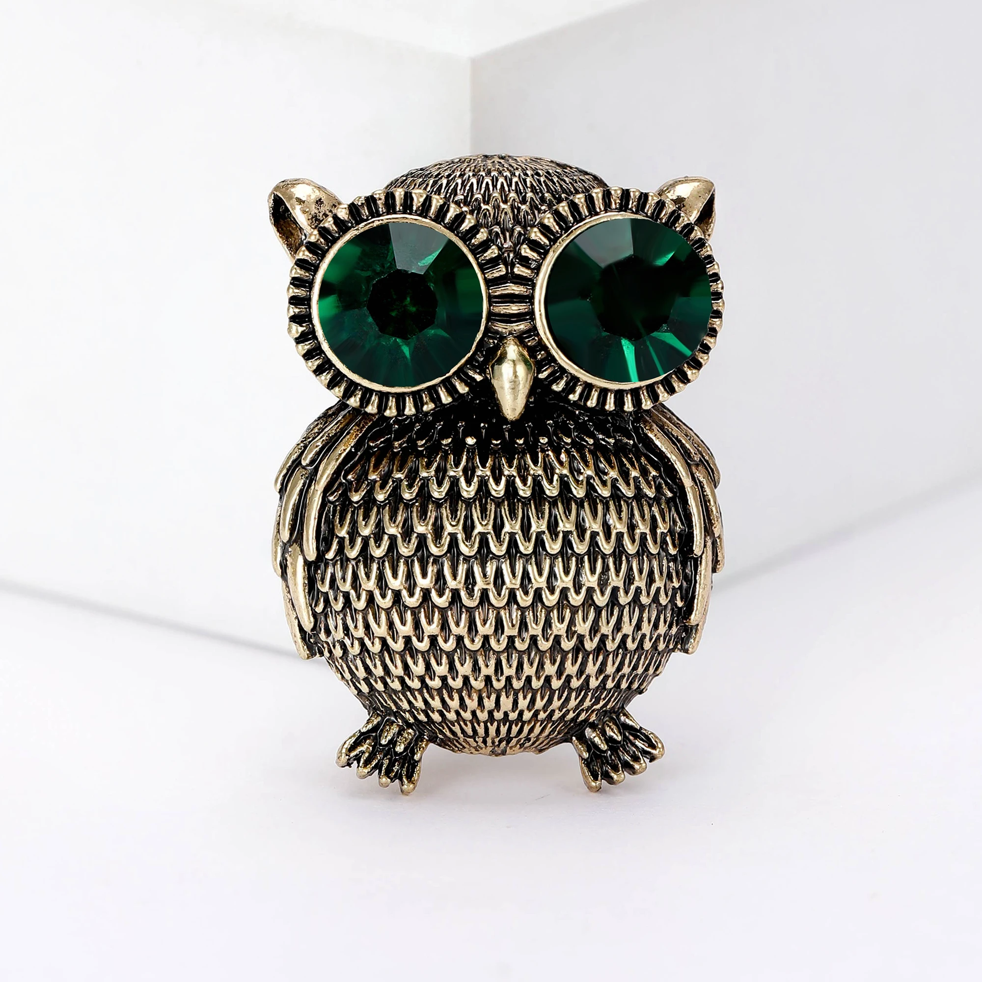 Beaut&Berry Women's Retro Cute Rhinestone Owl Brooches Unisex Animal Pins Office Party Casual Accessories Gifts