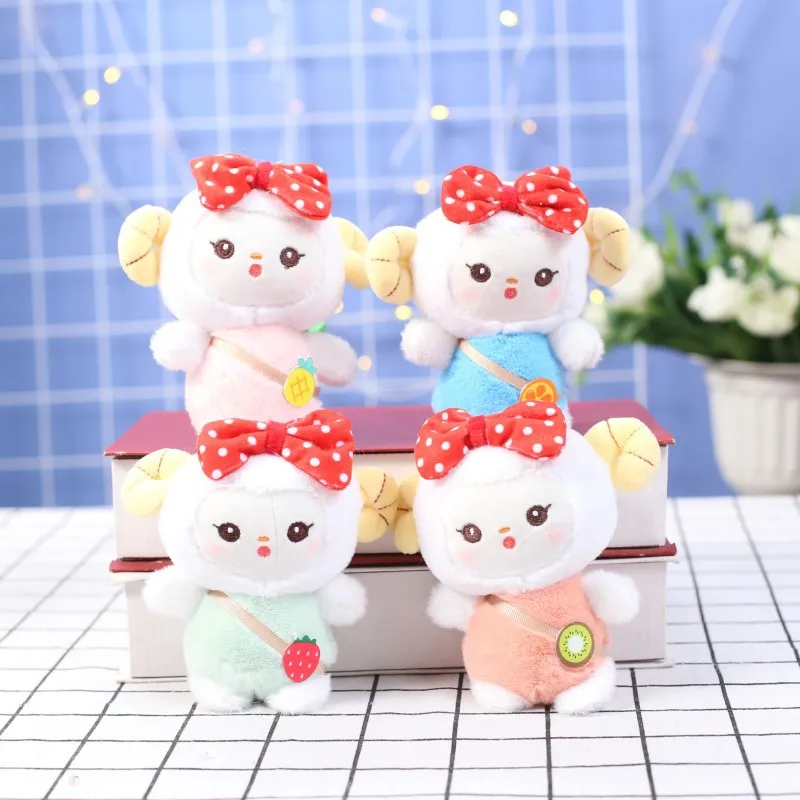 

60pcs/lot Wholesale Cute Bow Tie Lamb Pendant Plush Toy Cartoon Bag Key Chain Doll,Deposit First to Get Discount much, Pta469