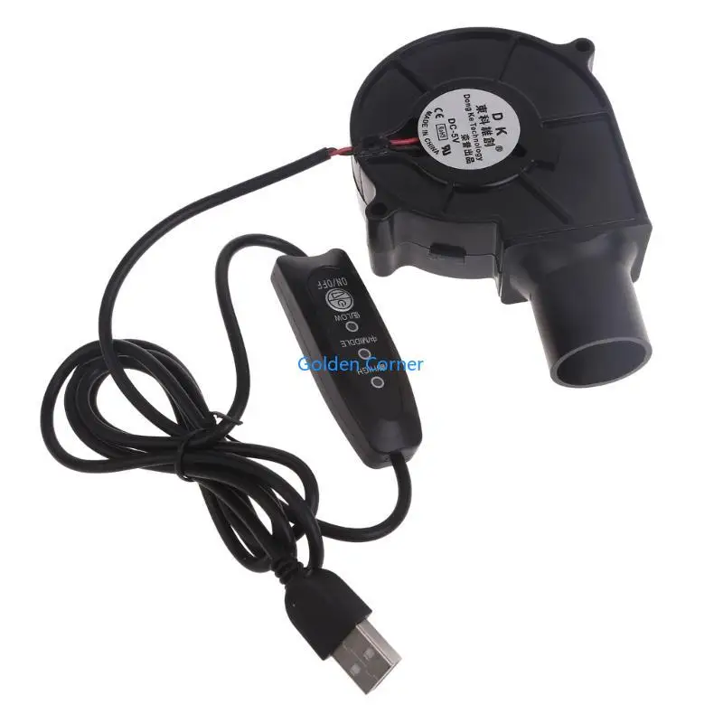 

E15D Upgraded BBQ Blower Fan Oil-Bearing Motor Fan Adjustable 3Gear Speed Air Blower Fan Outdoor Cooking Companion Fan
