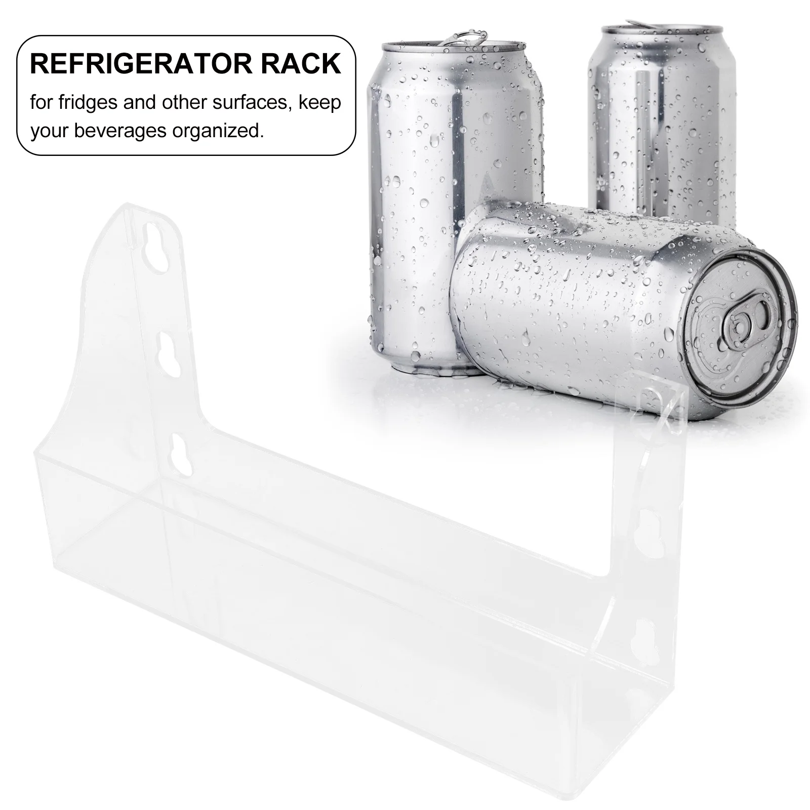 1 قطعة رف المشروبات بالشفط رف تخزين الثلاجة إطار عرض أكريليك شفاف منظم الثلاجة رف الثلاجة #4