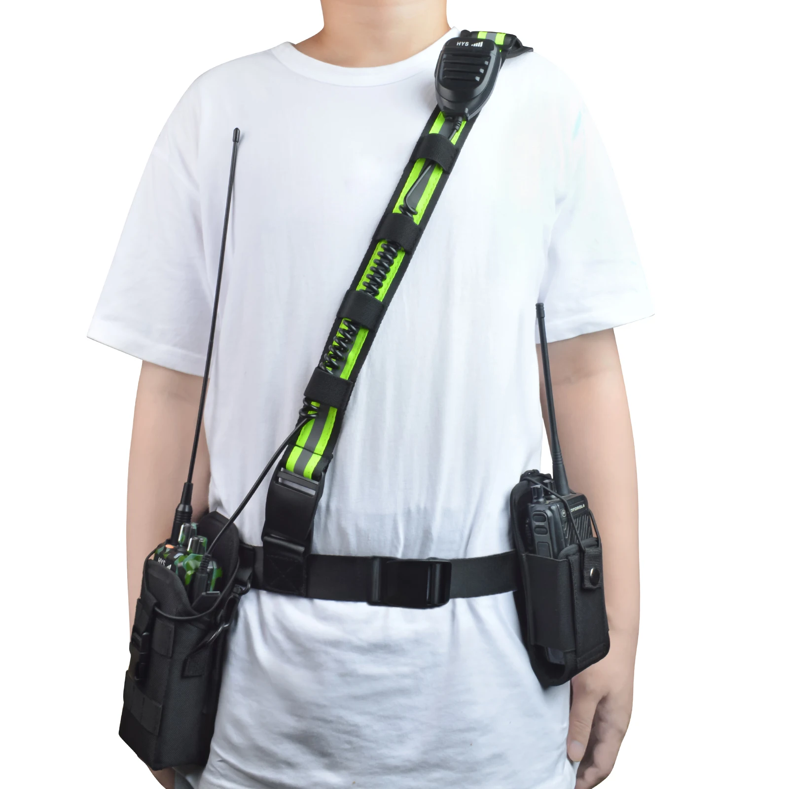 Universal Adjustable Shoulder Strap Radio Pouch, Walkie Talkie Holster with Waist Strap for Portable Radio Holder Case