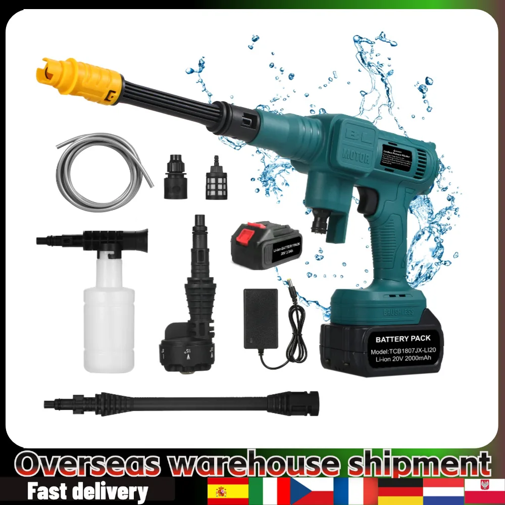 900PSI 62BAR  Brushless Portable High Pressure Washer 900PSI 6-in-1 Nozzle Handheld Cleaner Water Gun for Cleaning Plant