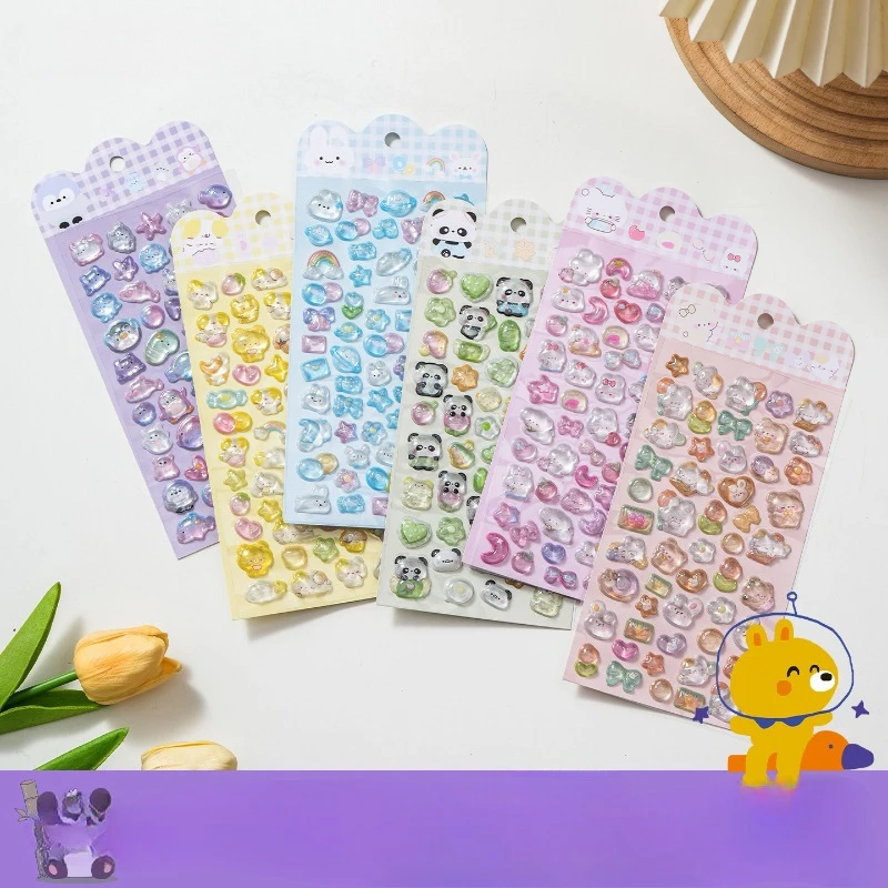 1 Pc Creative 3D Relief Cartoon Crystal Sticker Fun Kids Toy Decor for Phone Cases, Journals Creative Rewards AnimeWorlds Store