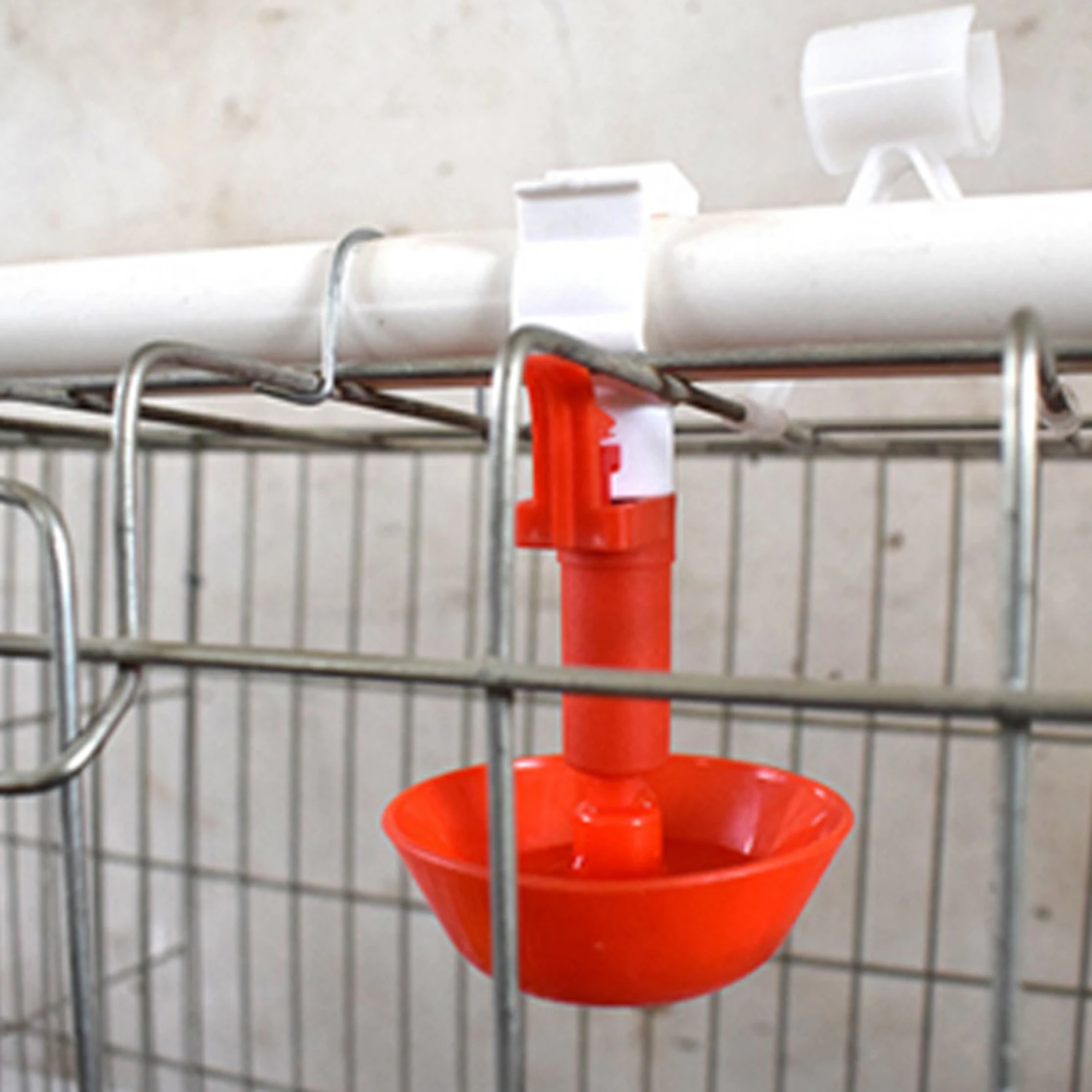 Automatic Chicken Water Nipple Drinker Bird Coop Feeder Chicken Red Waterer Hanging Cup Poultry Farm Drinker Poultry Tools 5 Pcs