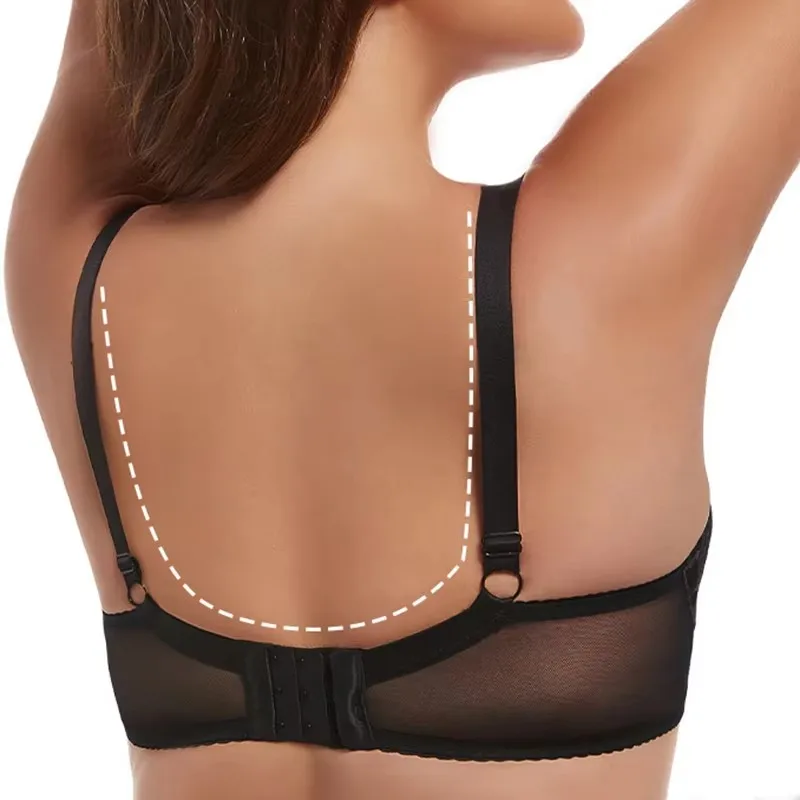 Womens Non Padded Minimizer Bras Full Coverage Lace Sheer Underwire Female Breathable Lingerie 34 36 38 40 42 F FF G GG H HH — zdjęcie 3