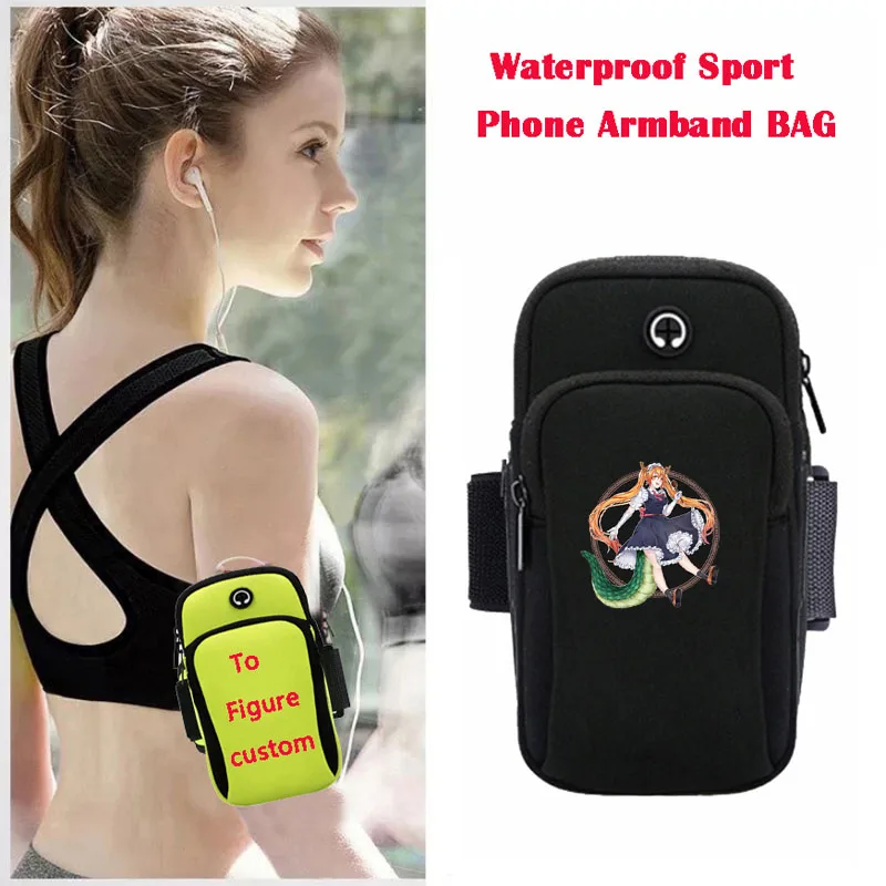 

Unisex Sport Arm package Running Gym Arm Band Mobile Bag Case Cover Holder For animeMiss Kobayashi's Dragon Maid Cartoon Arm Bag