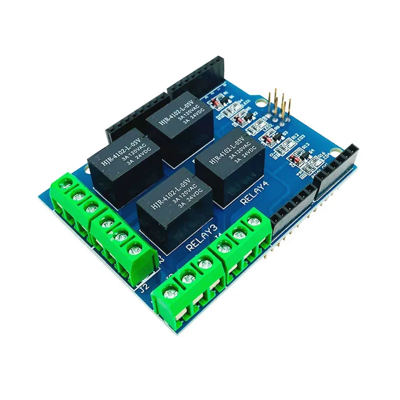 4 Channel 5v Relay Shield Module, Four Channel Relay Control Board Relay Expansion Board For Arduino UNO R3 Mega 2560
