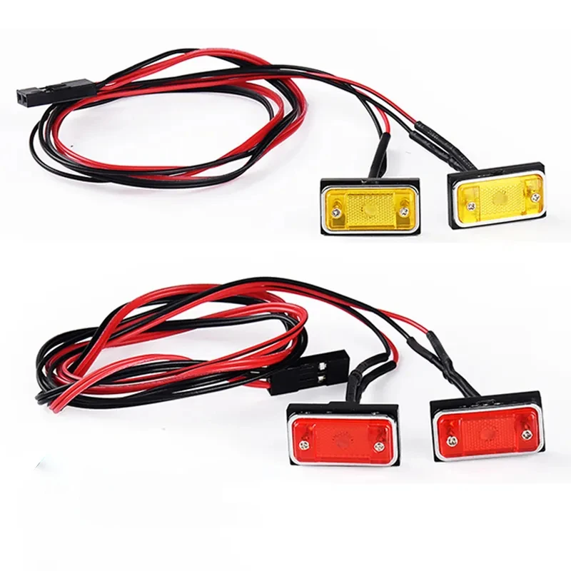 LED Yellow Red Rectangle Turn Signal Position Lights for 1/10 RC Crawler Car Traxxas TRX4 Defender TRX6 AXIAL SCX10 90046 RC4WD