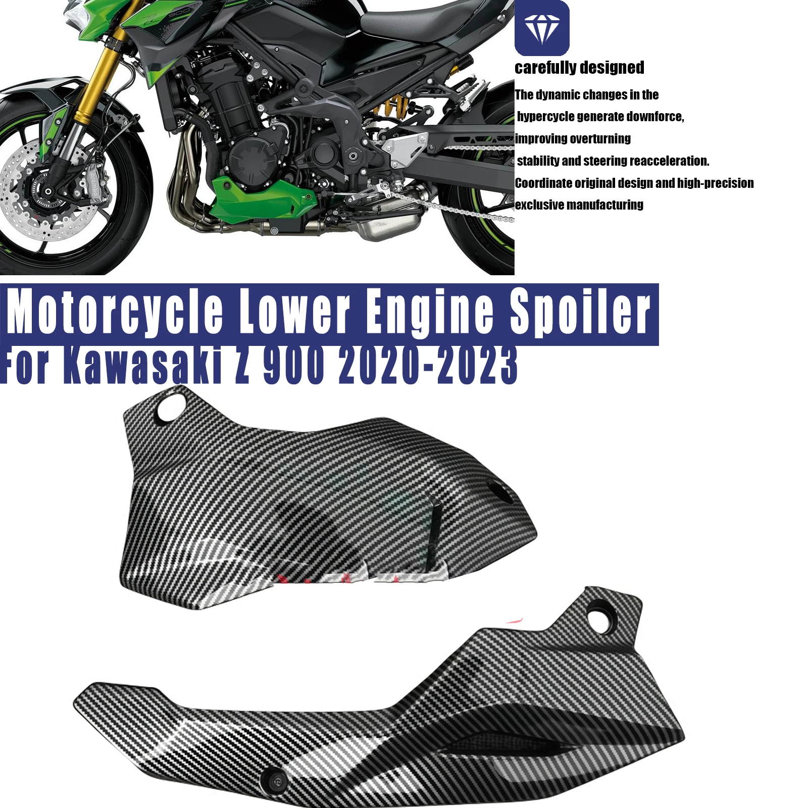 Motorcycle Belly Pan Lower Engine Spoiler Fairing Panel Frame Protection Cover Cowl For Kawasaki Z 900 2020-2023