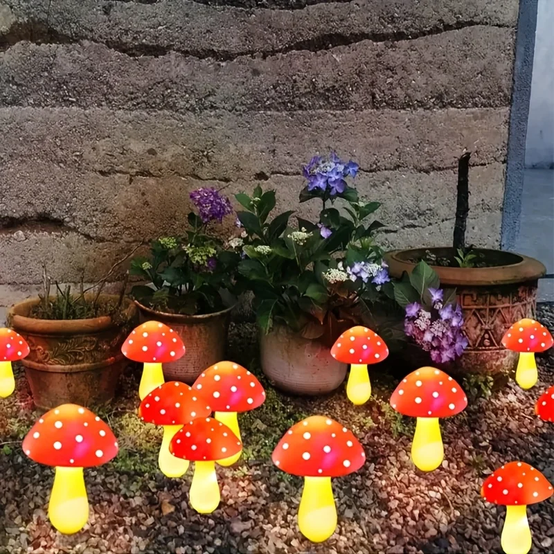 

Outdoor Solar Garden Lights 8 Pack Mushroom Outdoor 8 Modes Waterproof Solar Powered Landscape Lamp for Yard Patio Outside Decor