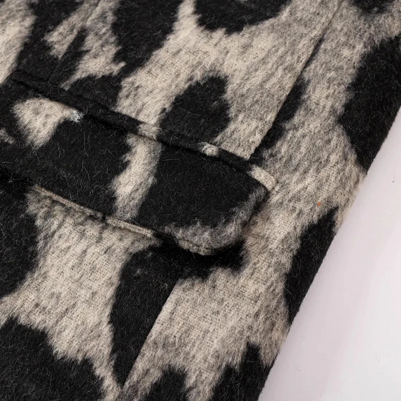 Abrigo con estampado de leopardo para mujer, Chaqueta de traje holgada, estilo coreano, diseño de nicho, informal, Vintage, temperamento, Otoño e