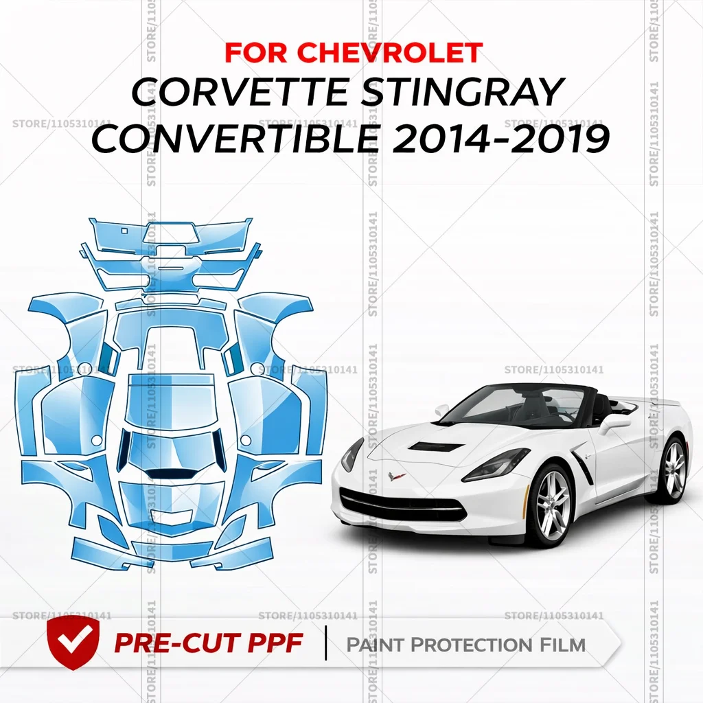 

Предварительно нарезанная прозрачная защитная пленка PPF для переднего бампера Chevrolet Corvette Stingray Convertible 2014-2019